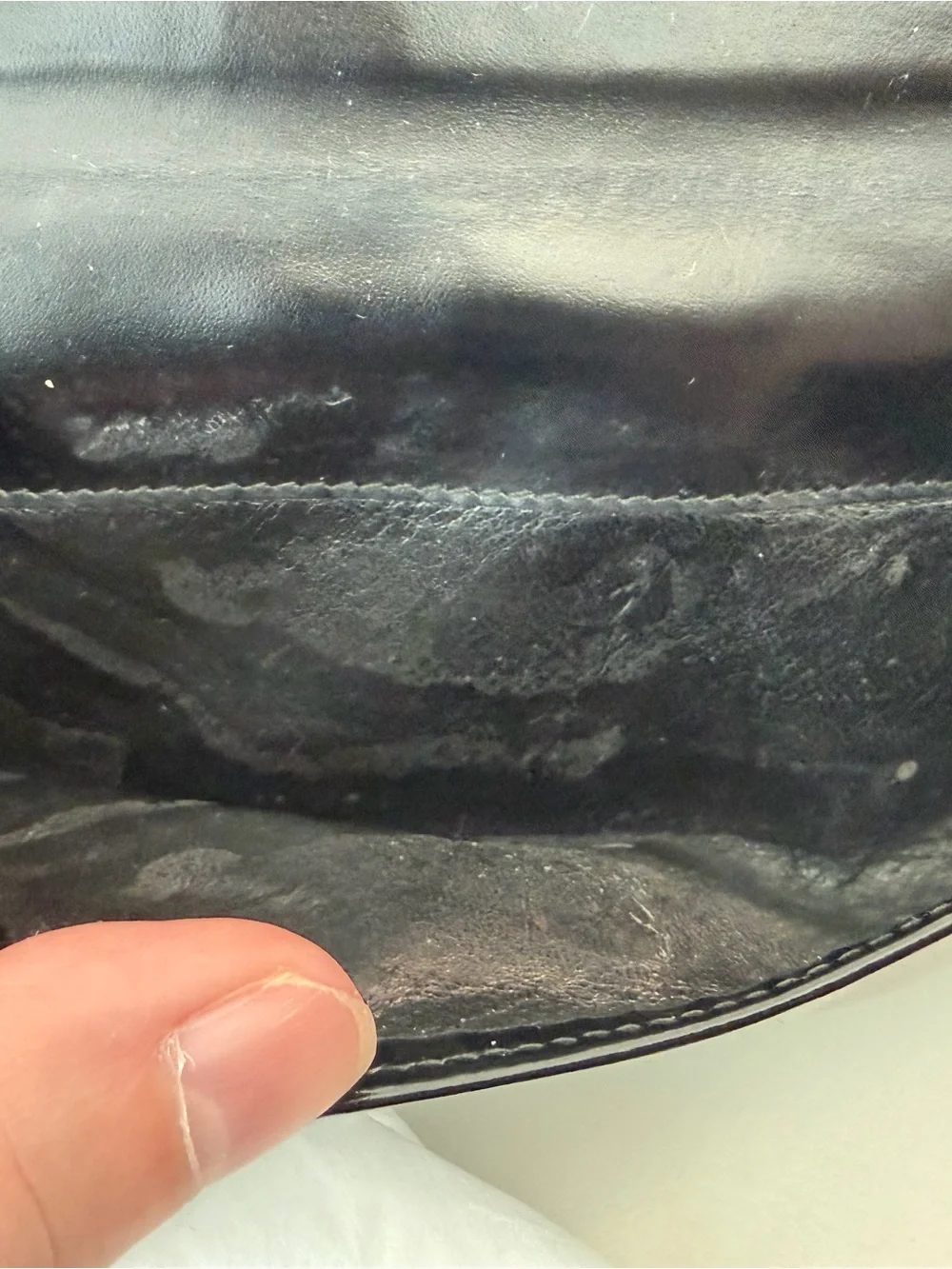 Vintage Tom Ford Gucci Black Patent Leather Wallet with Bamboo Handle